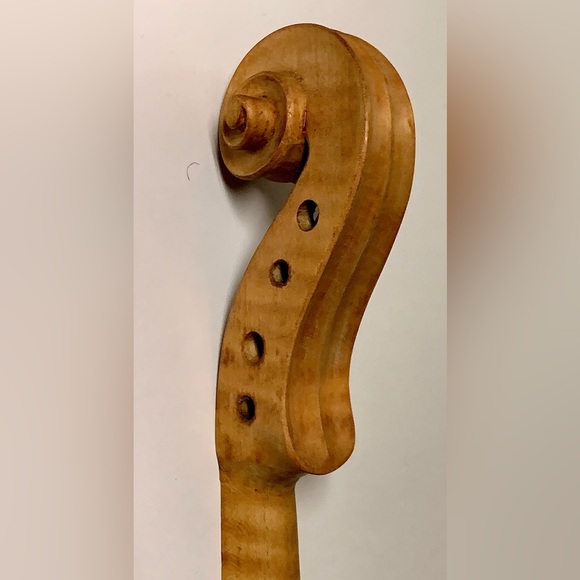 Vintage Artisan Luthier Crafted Hardwood Violin Fiddle Neck Head Raw - Picture 3 of 12